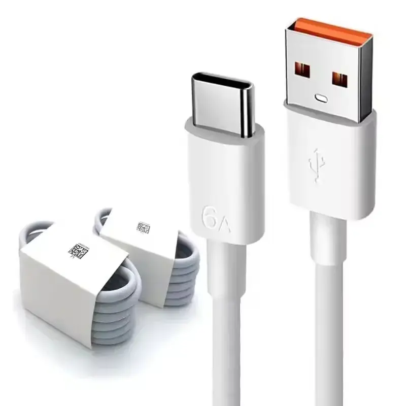 1M 6A Type C Phone Charger Usb USB-C Cable Data Transfer Super Fast Charging Type-C Cable For Samsung Huawei Xiaomi