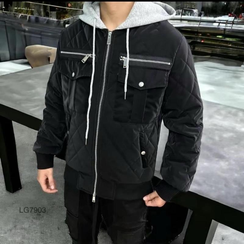 Product Introduction of Áo Phao ĐSQ Trần Trám Phối Mũ Xám Thời Trang Cho Nam - Có Túi, Menswear 7