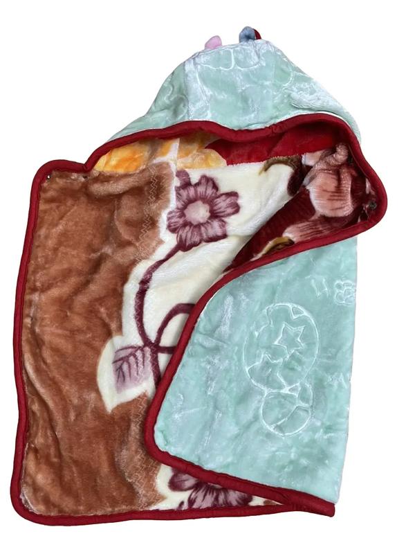 Chăn ủ lông tuyết cho bé sơ sinh, choàng ủ lông 2 lớp dày ấm có cúc bấm , quấn bé sơ sinh mùa đông TTT02