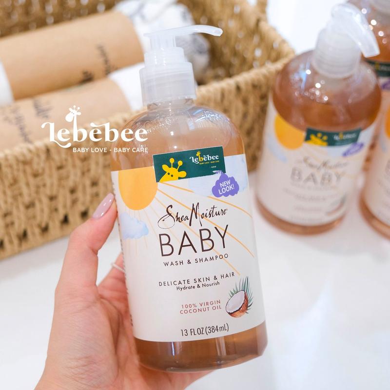 Sữa tắm gội cho bé Shea Moisture mùi dừa - Coconut Oil 384ml - MẪU MỚI