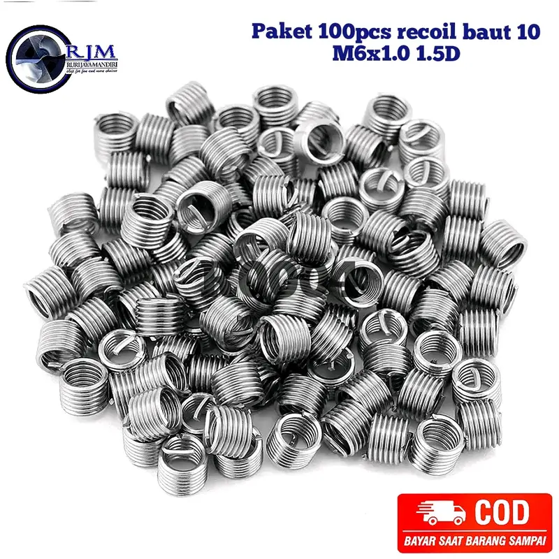 Paket 100pcs recoil baut 10 m6x1.0 1.5D baut kunci 10 baut drat 10 0