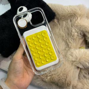 Funda para teléfono de silicona con ventosa, Soporte de doble cara, Agarre fuerte para uso manos libres, Selfie y video, Compatible con iPhone y Samsung