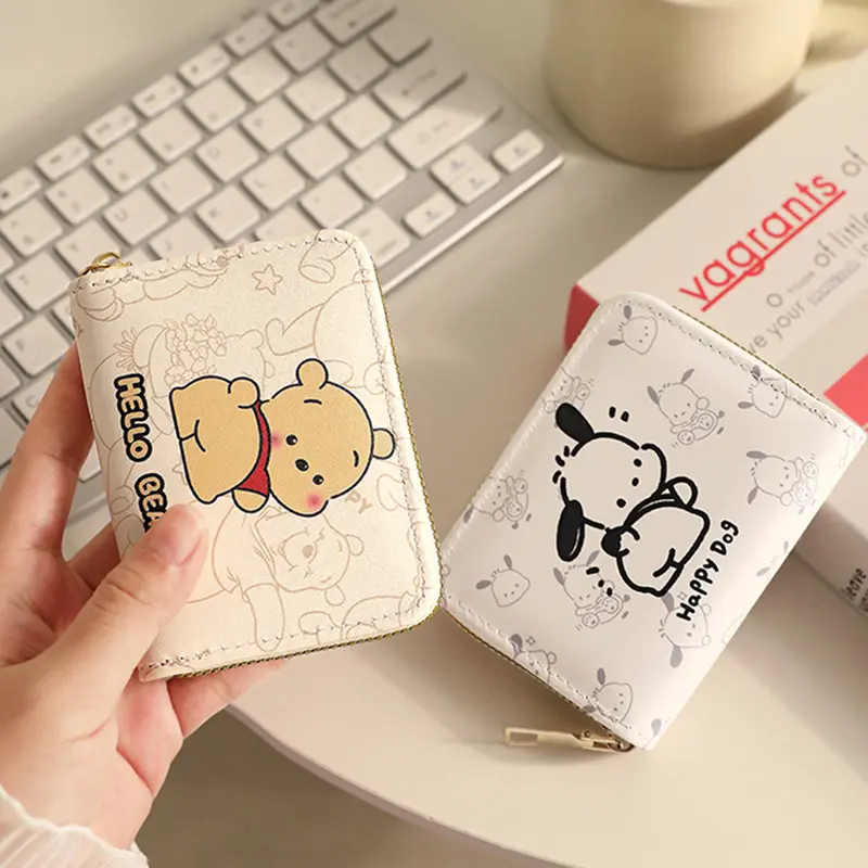 Ngăn Đựng Thẻ, Pochacco, Thiết Kế Kuromi Hoạt Hình, ví đựng tiền Xu, Dung Tích Lớn, Phong Cách Kawaii, Siêu Mỏng, Túi Đựng ID, Túi Có Khóa Kéo Dễ Thương, Phụ Kiện Anime Nữ Hình Chữ Nhật