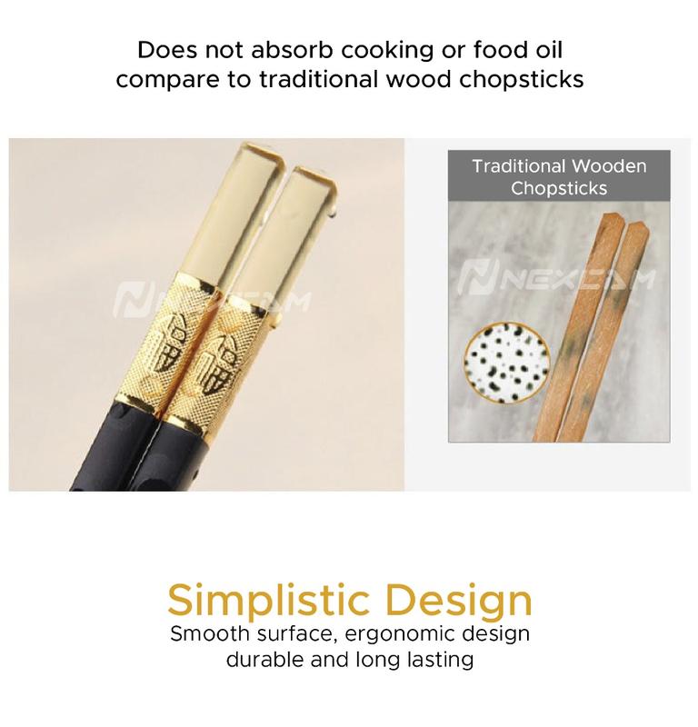 Product Introduction of Gold Alloy Chinese Chopsticks With Slip Resistant Chopstick Tip 7