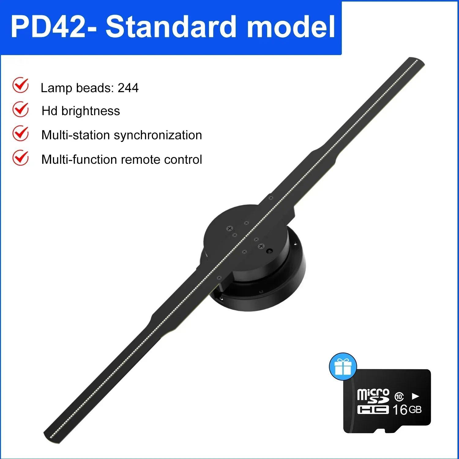 42cm 3D Holographic Fan Wifi Remote Custom ICONS DIY Video LOGO LED Neon Lights Rotating Display AD 3D Holographic Projector - Image 4