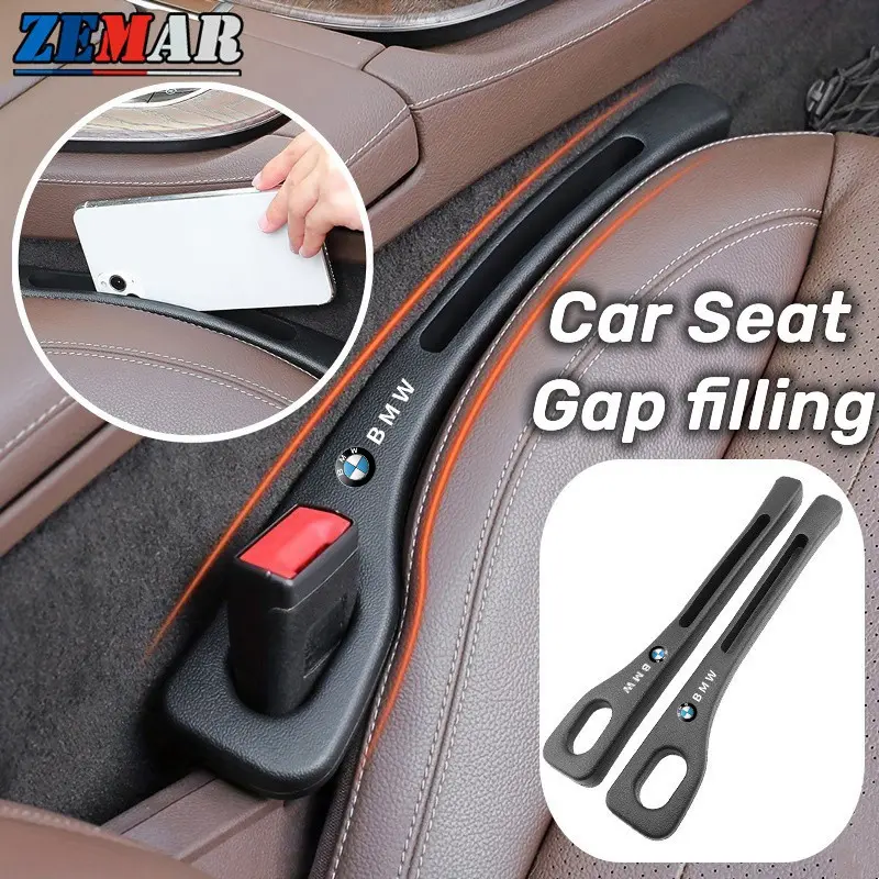 1/2Pcs BMW Car Seat Gap Filler Leak-Proof Strip Seat Side Gap Plug  Auto Interior Accessories Storage with Card Slot for BMW E36 E46 E30 E90 F10 F30 E39 E60 X1 E84 F48 F25 X3 E83 X