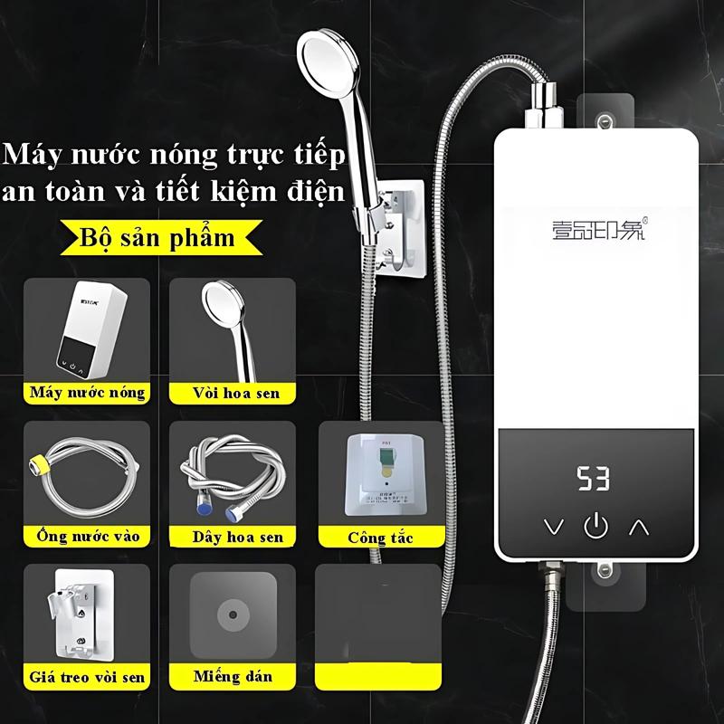 Máy nước nóng lạnh trực tiếp 5500W, bình nóng lạnh mini nước nóng sau 30s, tiện sử dụng, dễ lắp đặt