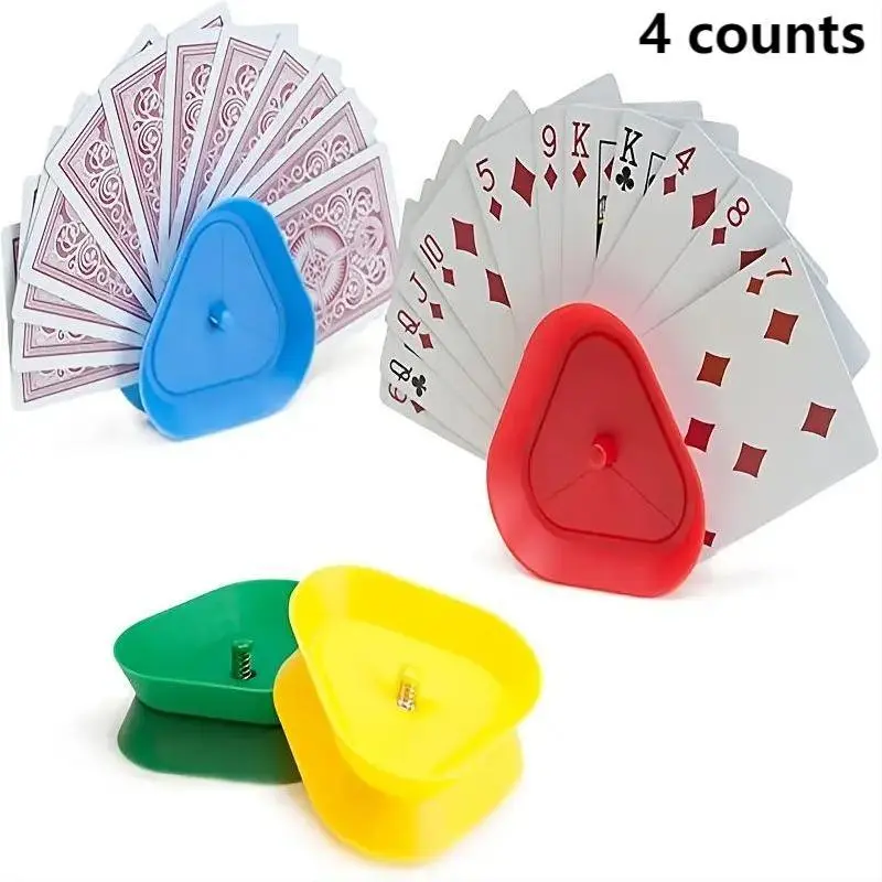 Triangle Shaped Card Holder Board Game Poker Seat, 4 Counts/set Hands-free Playing Card Holder, Gaming Gift, Gift for Her, Men's Gift