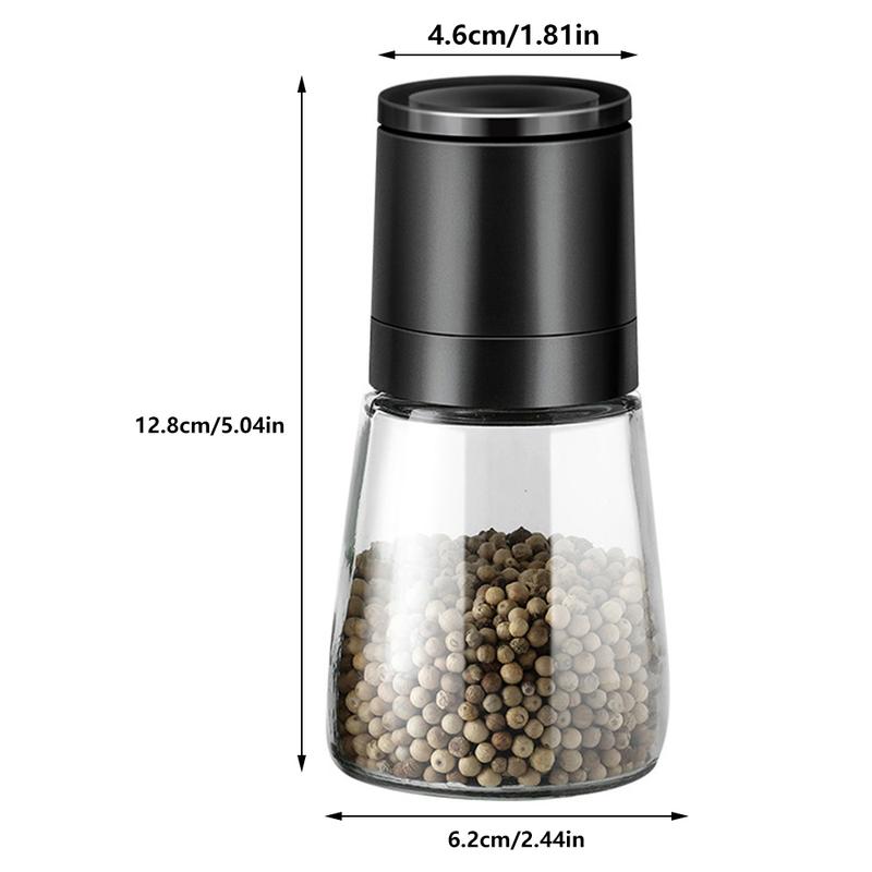 Product Introduction of Salt And Pepper Grinder Refillable Pepper Shaker With Adjustable Thickness Spice Container Kitchen Manual Grinder Spice Mill 8