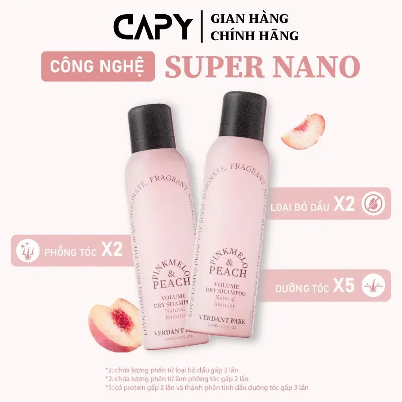 ￼[MUA 2 TẶNG 3] Dầu gội khô VERDANT PARK Pinkmelo 200ml, gội đầu khô hương trái đào ngọt 3