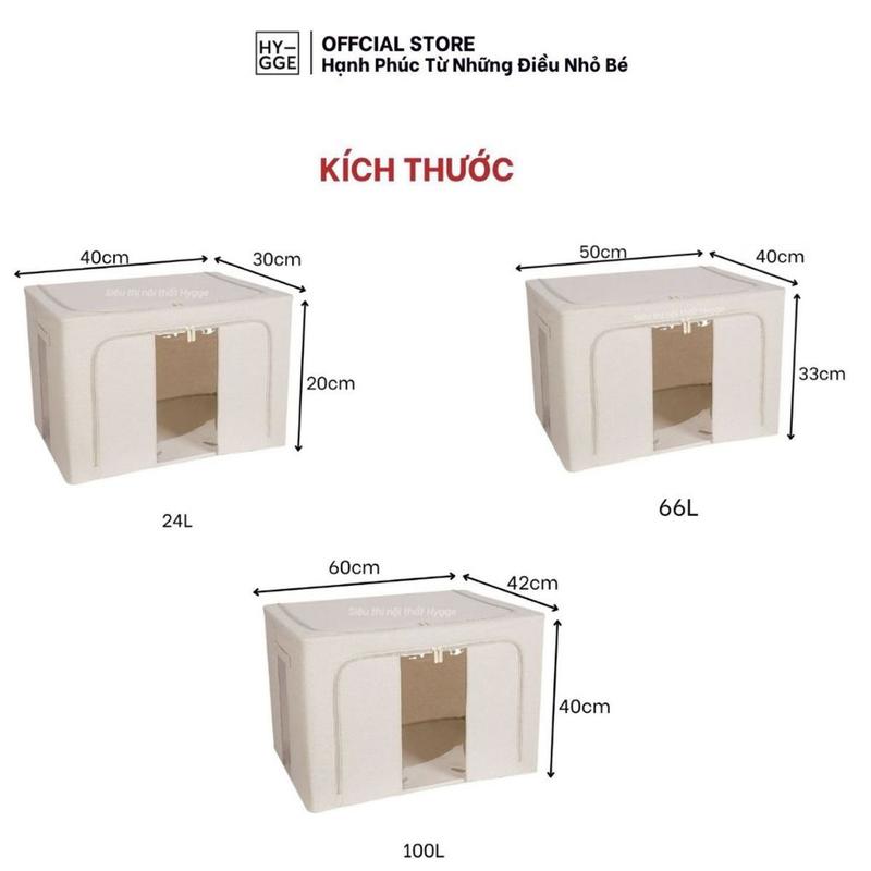 Hộp Lưu Trữ Quần Áo Vải Canvas Có Khóa Kéo Khung Kim Loại Gập Gọn Tiết Kiệm Diện Tích SP2706 6