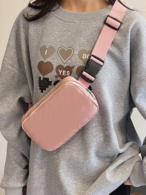 Women's Minimalist Casual Matching Plain Fanny Pack, 2025 New Fashionable Versatile Adjustable Design Fanny Pack for Daily Used, Simple All-match Bag for Women & Girls 2