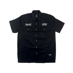 Soldierside Workshirt Pria Distro Casual Hitam "Tribalz" WS170 Bordir Simple Kancing Keren Kantong Variasi Nyaman