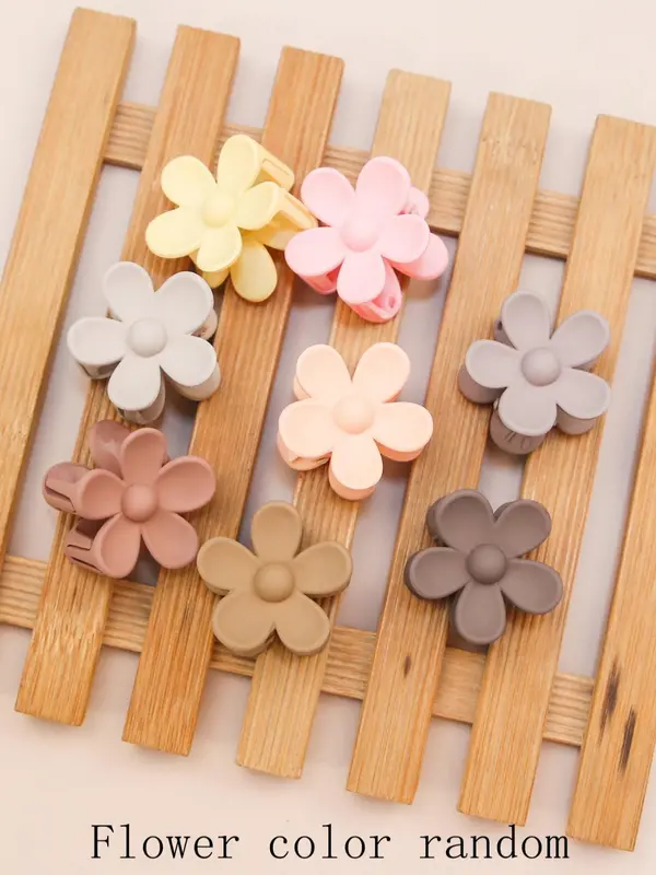 8pcs Colorful Cute Mini Flower Design Matte Hair Clips, Candy Color Small Floral Hair Clips, Casual and Versatile Hair Accessories for Women & Girls 3
