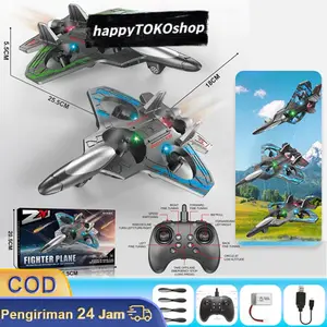 Rc Mainan Pesawat Terbang 2.4G EPP Stunt Remote Control Led Glider Airplane Foam