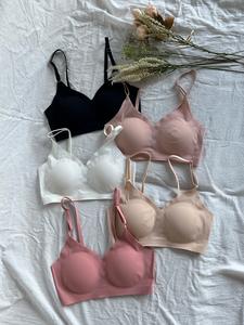 Sujetador sin costuras de color liso para el Día de San Valentín, sujetadores push-up con estampado de otoño e invierno, estilo cómodo, suave y transpirable, versátil, retención de forma duradera, ropa interior informal para mujer, lencería para mujer