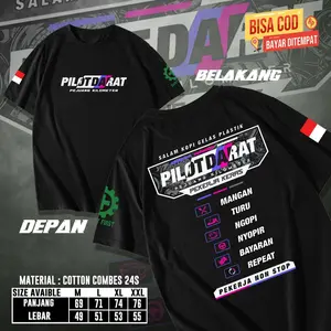 INDOKAOS - Kaos Pilot Darat Pejuang Kilometer Mangan Turu Ngopi Nyoper Baju Distro Kata Kata Keren Lucu Racing Driver Muda Truk Truck - TWA3905 Cocok untuk Pria & Wanita
