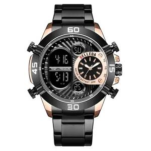 Belleda 9271 Jam Tangan Pria Rantai Stainless Steel Digital Analog Tahan Air 30M Original