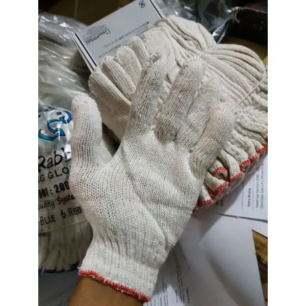 Sarung tangan kain lusinan atau satu pasang/sarung tangan rajut murah putih dan abu abu/sarung tangan kerja