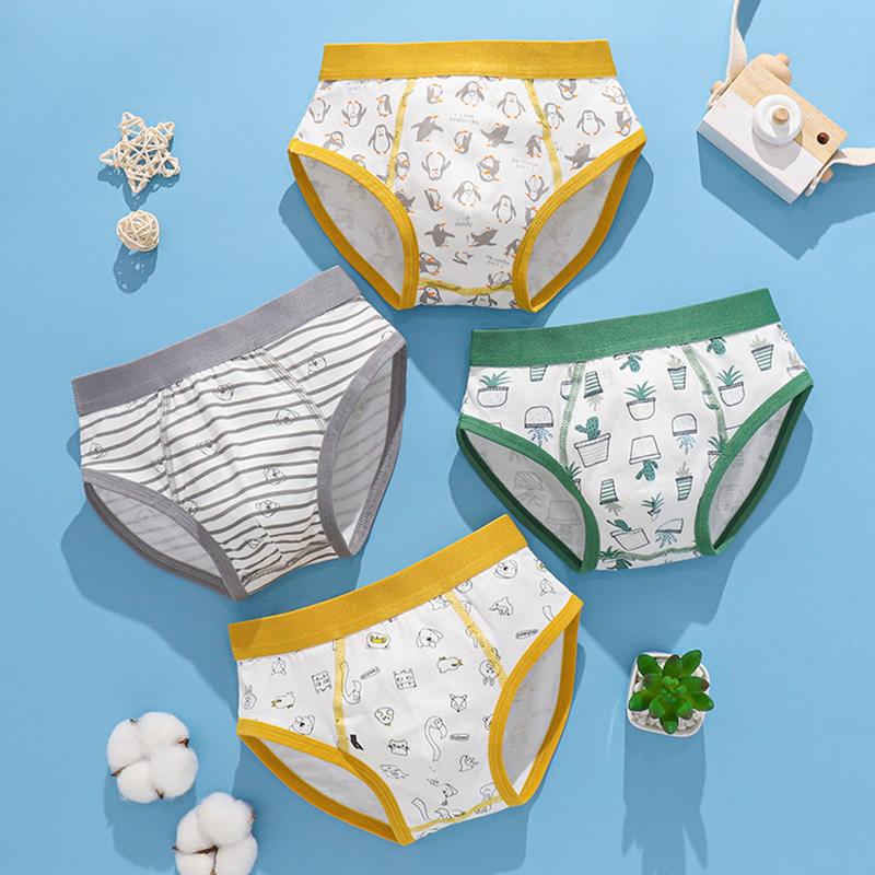 1PC Children Boys Boxer Briefs Cotton  Underwear Small Medium Big Boys 12-15 Years Old Teenager Shorts Breathable 5
