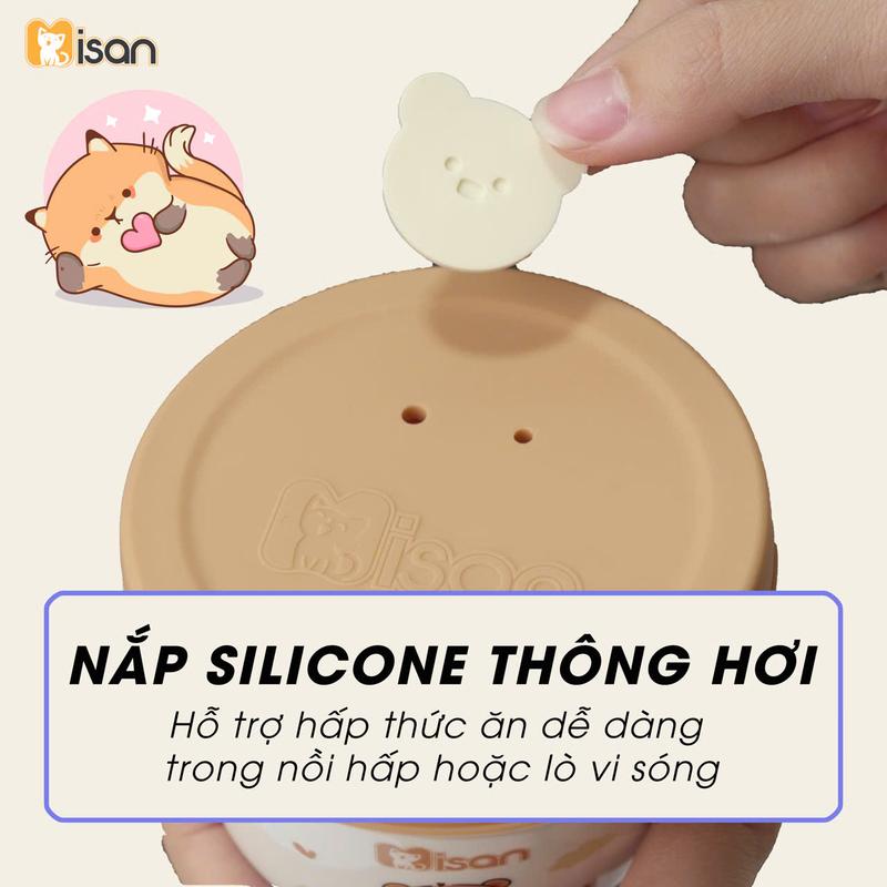 Chén/Hũ Sứ Đựng Đồ Ăn Dặm Nắp Silicon Cho Bé, Thể Tích 250ml, Bát Sứ Ăn Dặm In Hình Họa Tiết Siêu Yêu 1