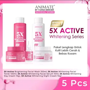 KEEO PAKET ANIMATE NEW FORMULA Whitening Series 5in1 / Glowing Barrier Series 5in1 - Acne solution series - expert ageless Paket Skincare Original BPOM