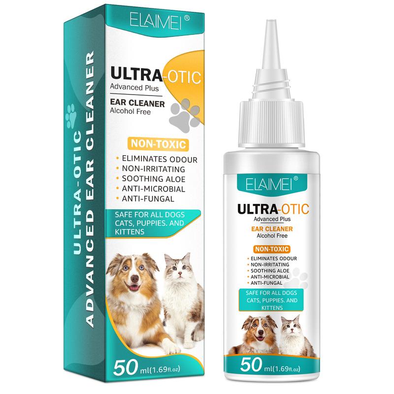 [Ready Stock & Cod] Elaimei Pet Ear Cleaning Liquid Ear Mite Removal Child Meatus Acusticus Cleaning for Cats and Dogs Ear Cleaning Liquid 50ml 4