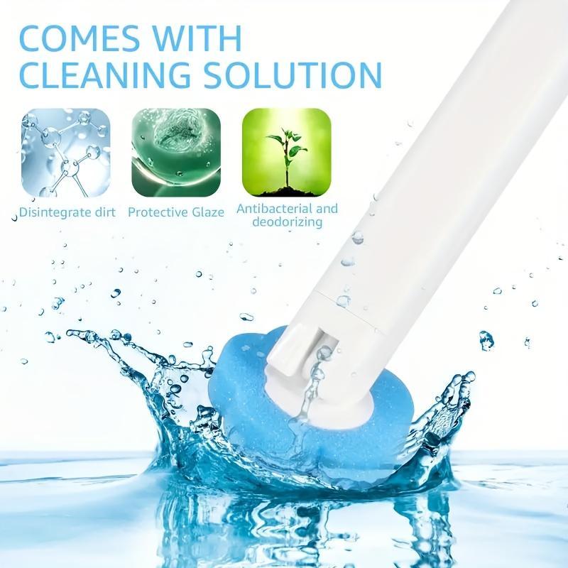 Toilet Cleaning Brush Set with Holder, 1 Count Toilet Brush & 6 Disposable Refill Heads Kit, Bathroom Cleaning Tool for Home Dormitory Hotel 3