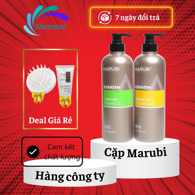 Cặp dầu gội xả MARUBI 750ml siêu mượt thơm lâu dưỡng sâu Nữ Women