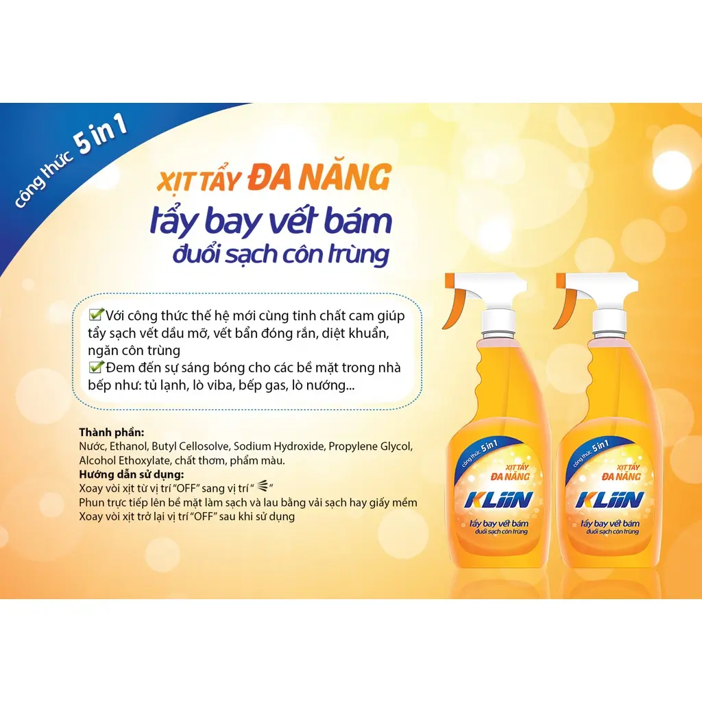 xịt tẩy đa năng kliin ( Gian hàng chính hãng )