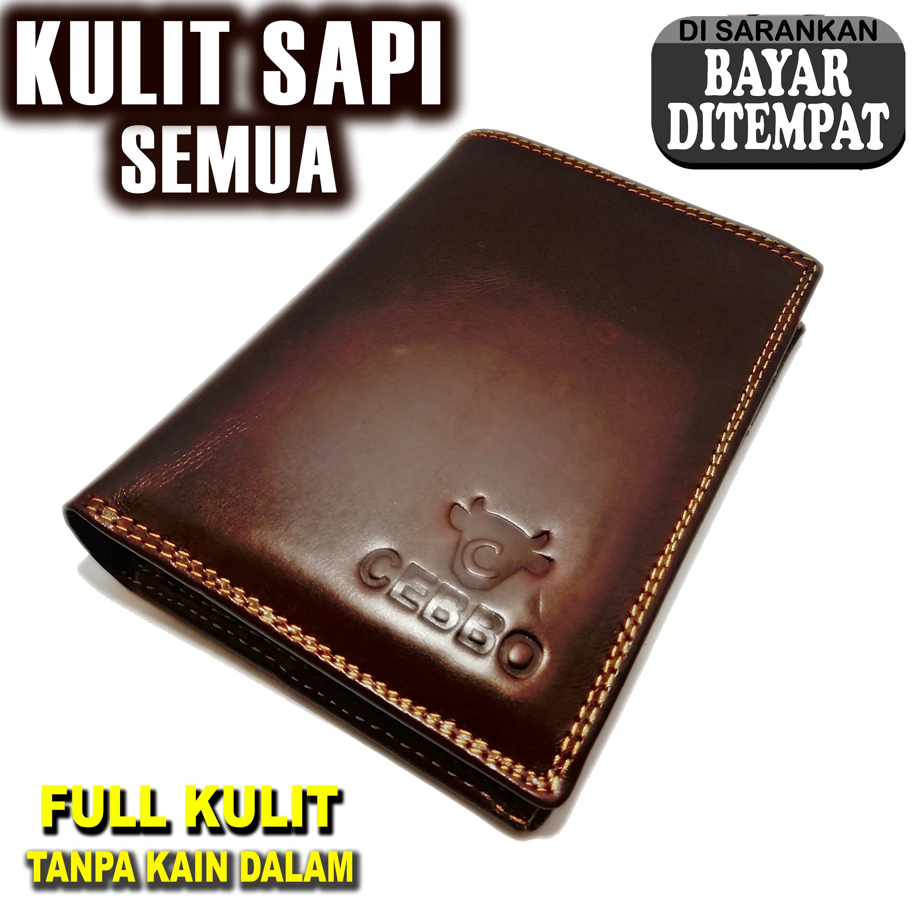 Dompet FULL KULIT 3/4 Model Berdiri Hitam Pria Hitam Pria Uang