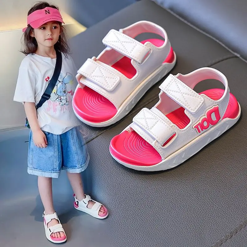 BM74 Dép Quai Hậu DOIT SanDal Bé Trai Bé Gái Sandal Đi Học Đế CaoSu Mềm Êm Chân: size 21 đến 36 dép xăng đan dép mùa hè hở mũi thoáng bé gái Dép Sandal Voi Jean 1