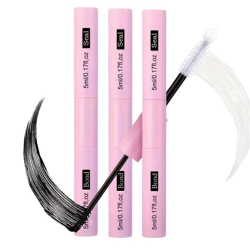 Waterproof Eyelash Glue (3 Counts), 2 in 1 Long-lasting Lash Bond & Seal Glue, Sweat-proof Eyelash Extension Lash Glue for Cluster Lashes 0
