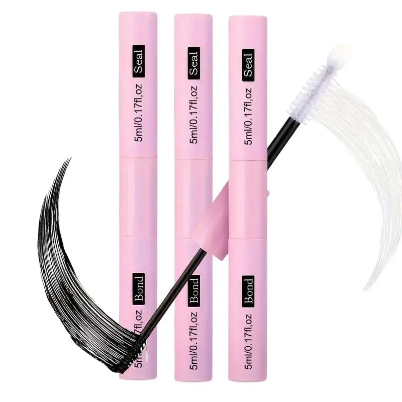 Waterproof Eyelash Glue (3 Counts), 2 in 1 Long-lasting Lash Bond & Seal Glue, Sweat-proof Eyelash Extension Lash Glue for Cluster Lashes 0