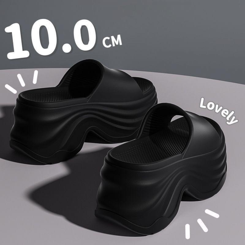  Dép Đế Dày Tăng Chiều Cao 10cm Dép Đi Ngoài Trời Chống Trượt Cho Nữ Dép EVA Siêu Nhẹ Mới 