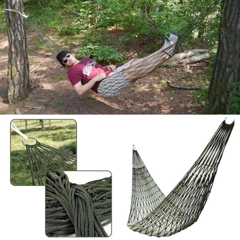 Product Introduction of Portable Outdoor Sport Hammock Outdoor Camping Hammock Mesh Net For Garden Beach Yard Travel V4V7 17