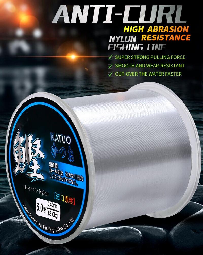Product Introduction of PROBEROS 500m Strong Nylon Fishing Line Japan 1.2-8.0# Fluorocarbon Transparent Leader Fishing Rope Durable Monofilament Wire Sea/Freshwater Rock Bass Fishing Tackle 8
