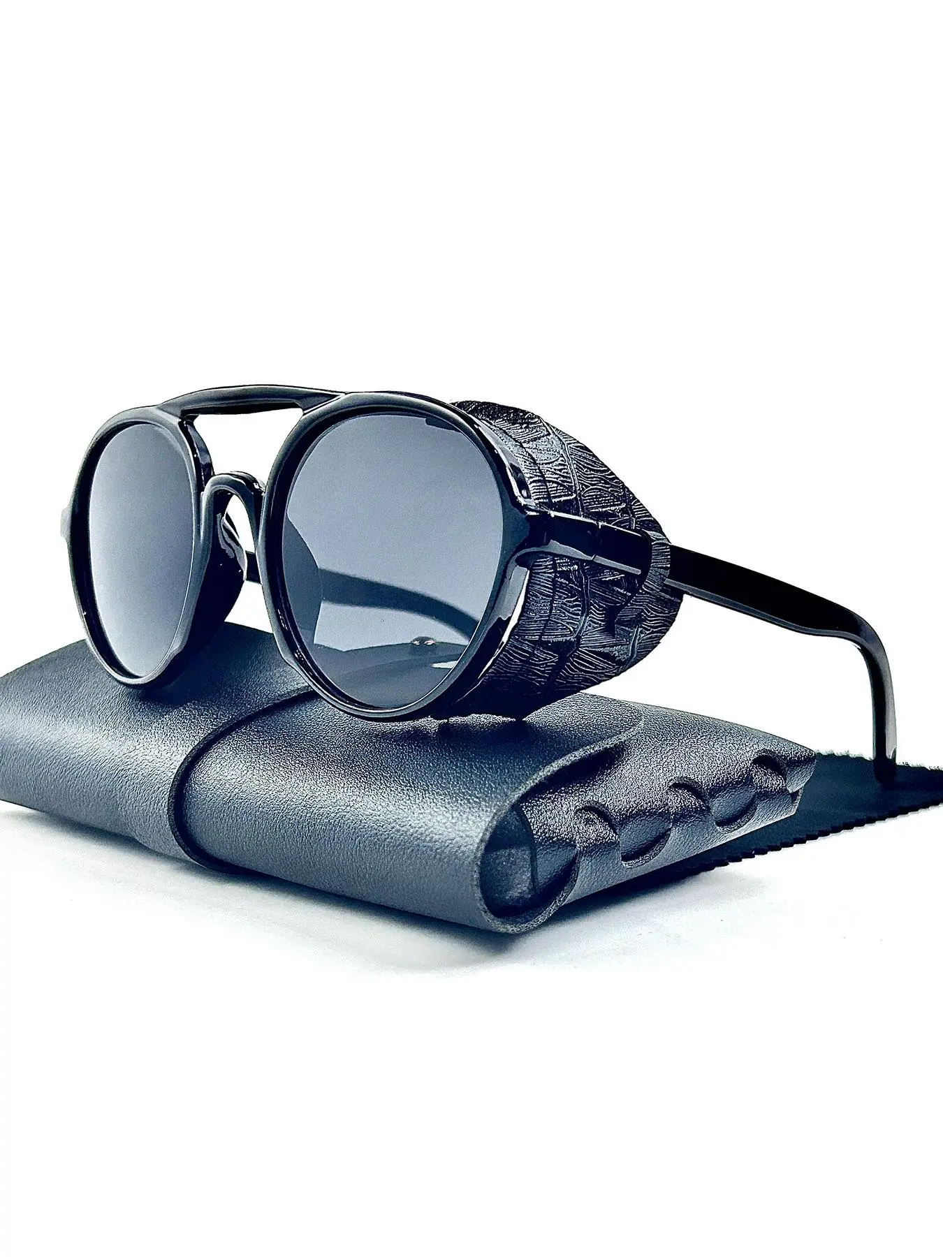 1 Pair Summer Round Frame Sunglasses with Top Bar Design, New Personality Cool Travel Accessories for Women & Men, Lightweight and Durable for Outdoor Sun Protection Glasses for Daily Use
