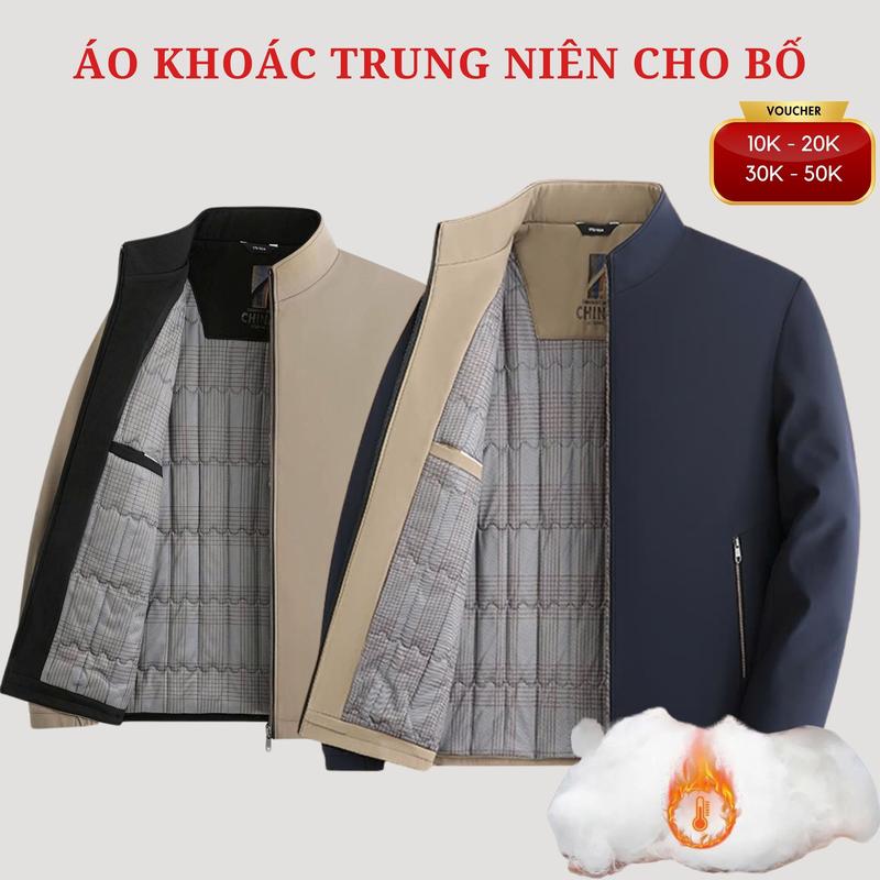 Áo khoác nam áo phao trần trám dày dặn ấm áp tặng bố tặng ông
