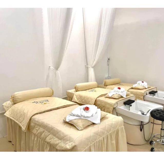 Ga giường spa cotton lụa mát mịn, Ga giường gội, ga giường nối mi tặng kèm vỏ gối