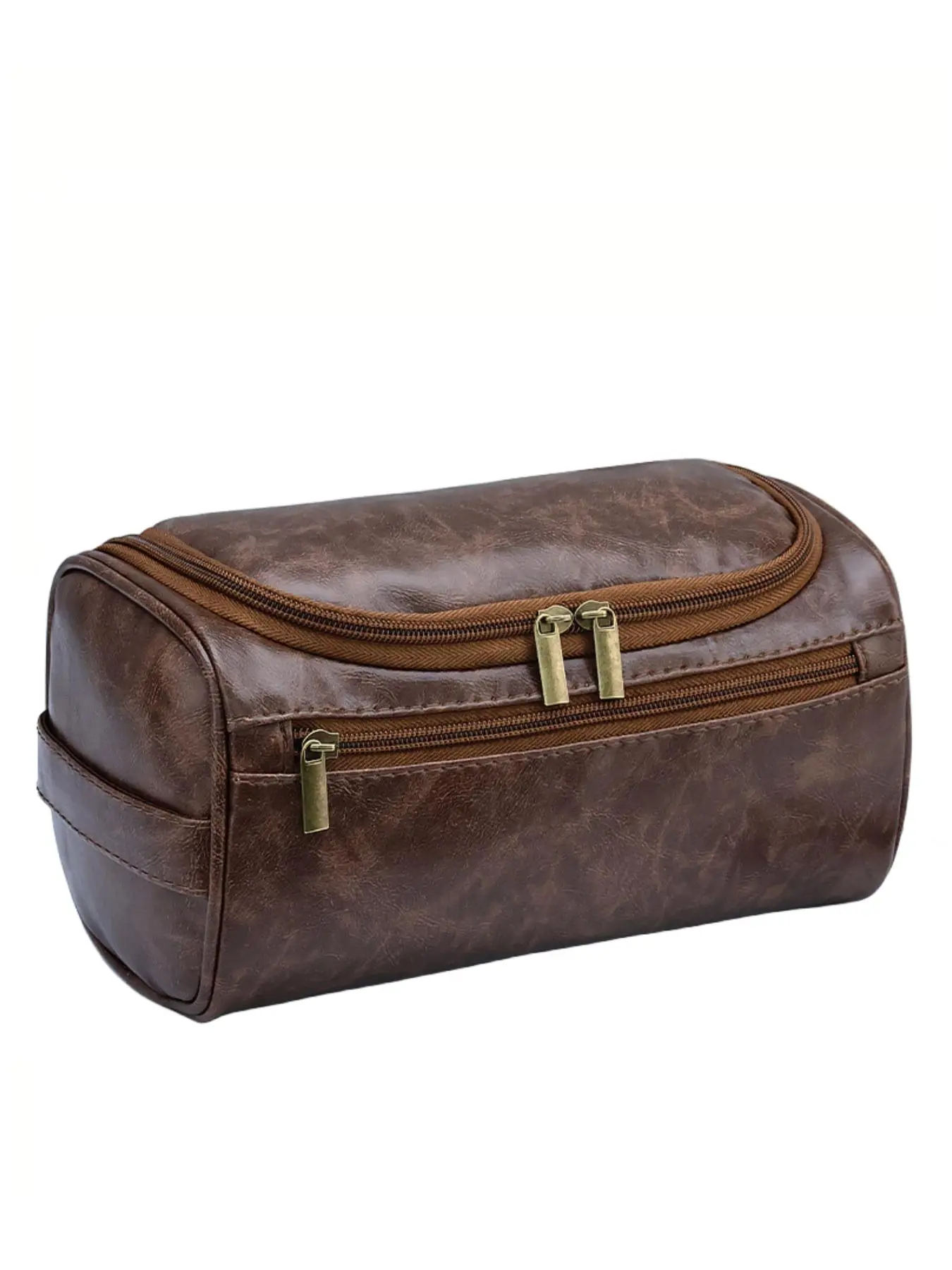 Men's Toiletry Bag, Waterproof Pu Leather Compact Bag, Travel Accessories, Durable and Stylish Travel Organizer for Travel, Grooming and Personal Care for Gift, Makeup Bag