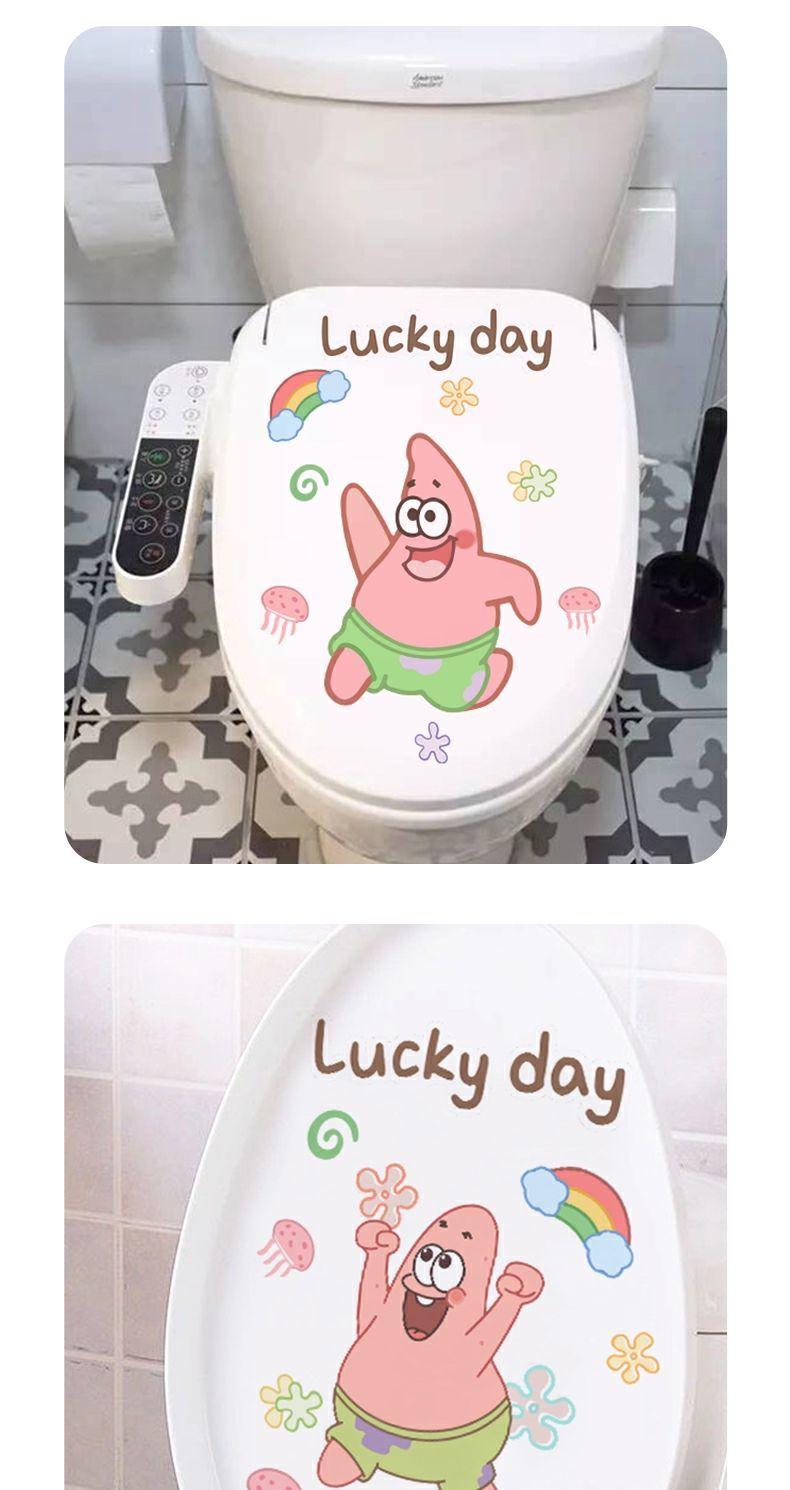 Product Introduction of Miếng Dán Bịt Bồn Cầu, Thiết Kế Hoạt Hình SpongeBob SquarePants, Đồ Trang Trí Cá Tính, Sáng Tạo, Không Thấm Nước, Miếng Dán Tường, Thích Hợp Cho Bồn Cầu Decor Đồng 3