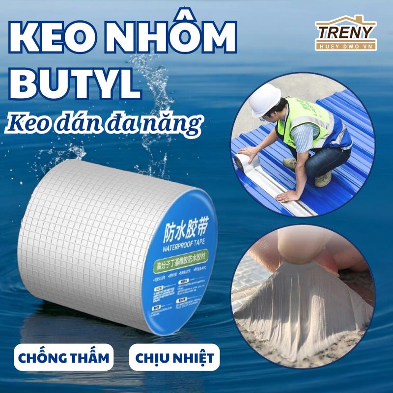 BUTYL - keo dán đa năng, keo dán chống thấm, dán được đa dạng bề mặt: mái tôn, ống nước, tường - gạch
