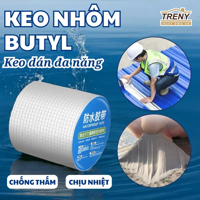 BUTYL - keo dán đa năng, keo dán chống thấm, dán được đa dạng bề mặt: mái tôn, ống nước, tường - gạch 0