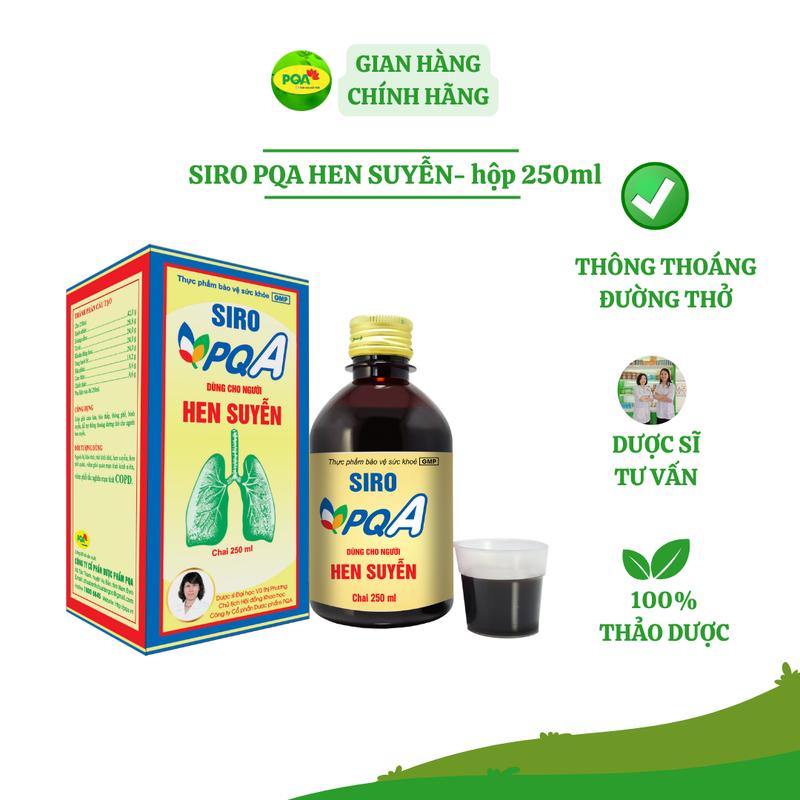 Siro PQA Hen Suyễn dùng cho người hen suyễn, hen phế quản -chai 250ml 0