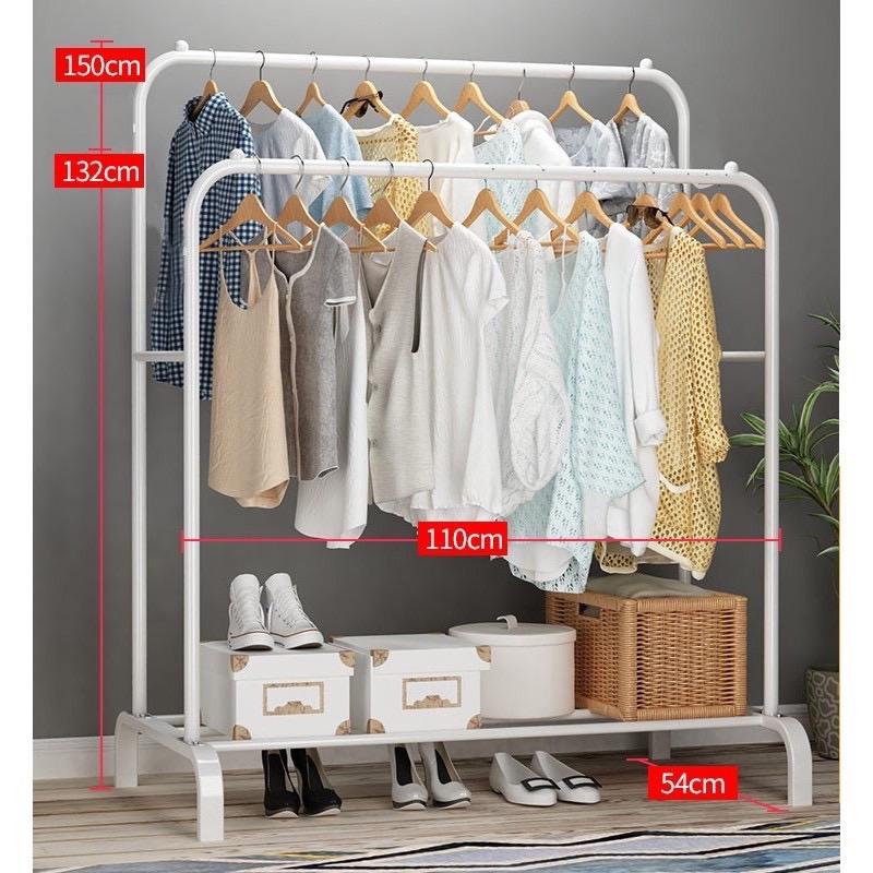 Product Introduction of Kệ Treo Quần Áo Đa Năng 2 khung 1 tầng Kết Hợp Để Giày Dép, Lắp Ghép Đa Năng 2