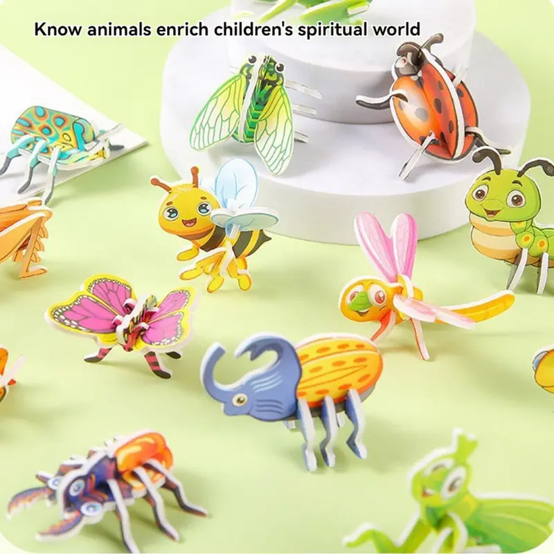 30pcs 3D Puzzle Pack - Cute Animal, Dino, Insect & Sea Creature Motifs. Educational ToyTOYStyai 8