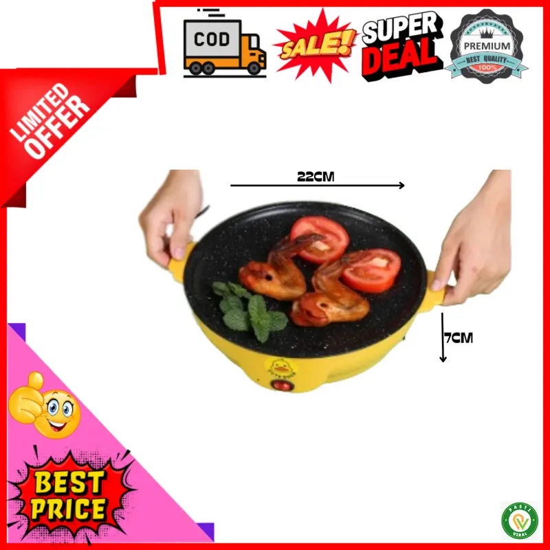 Peralatan Rumah Tangga Wajan Listrik Anti Lengket / Panci Teflon Listrik Elektrik Low Watt / Wajan Teflon BBQ Panggang Anti Lengket Bukan Maxim Non Steamer 8