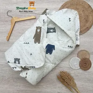 Nanaku Baby - Selimut Bayi Badcover Bayi Kualitas Premium Ukuran 75cm x75cm Topi Hoodye