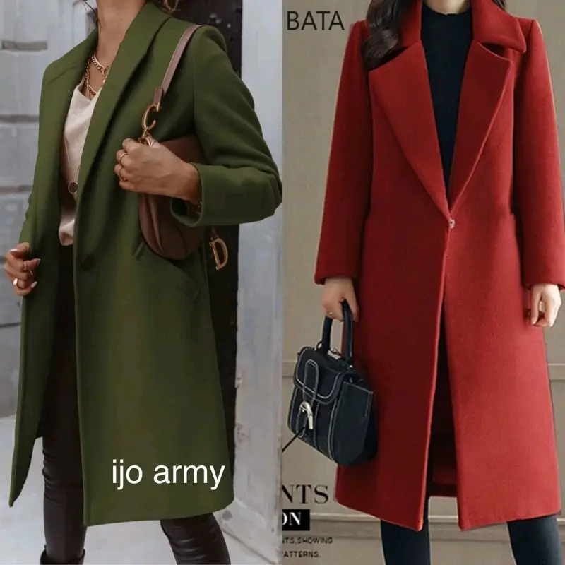 DEHASBI Jaket Long Coat Wanita korean Style Nyaman Tebal 1